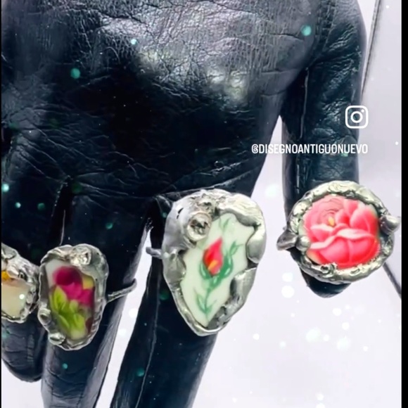 Artisan Jewelry - VNTG Broken China Artisan Rings Handcrafted W/ Boho Metalwork & Upcycled Spoons